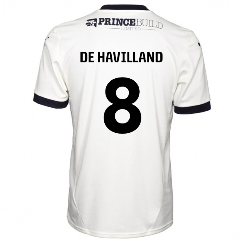 Danxen Donna Maglia Ryan De Havilland #8 Bianco Sporco Nero Kit Gara Away 2024/25 Maglietta