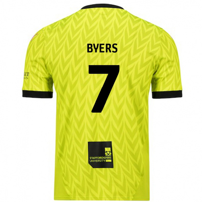 Danxen Donna Maglia George Byers #7 Verde Fluorescente Kit Gara Away 2024/25 Maglietta