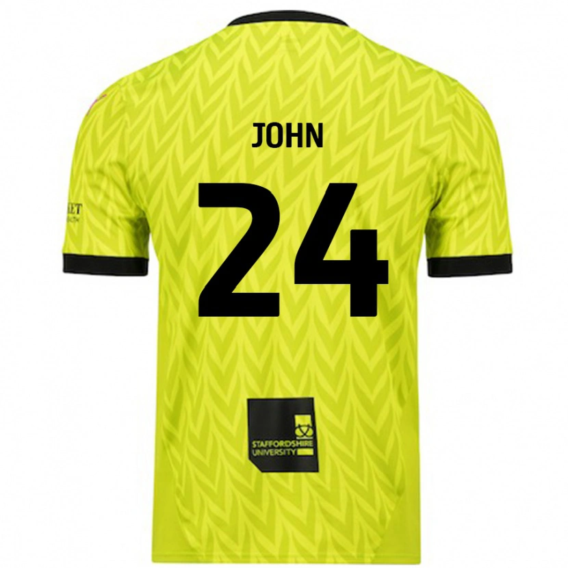 Danxen Donna Maglia Kyle John #24 Verde Fluorescente Kit Gara Away 2024/25 Maglietta