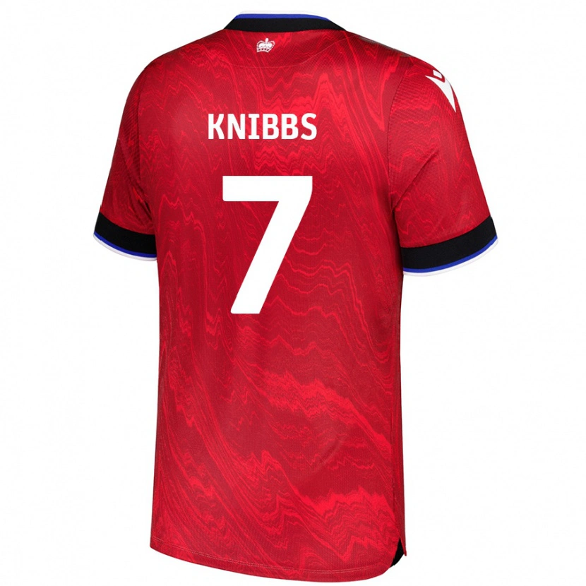 Danxen Donna Maglia Harvey Knibbs #7 Rosso Nero Kit Gara Away 2024/25 Maglietta