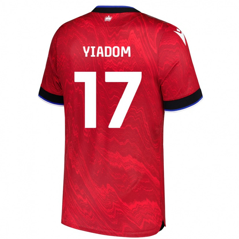 Danxen Donna Maglia Andy Yiadom #17 Rosso Nero Kit Gara Away 2024/25 Maglietta