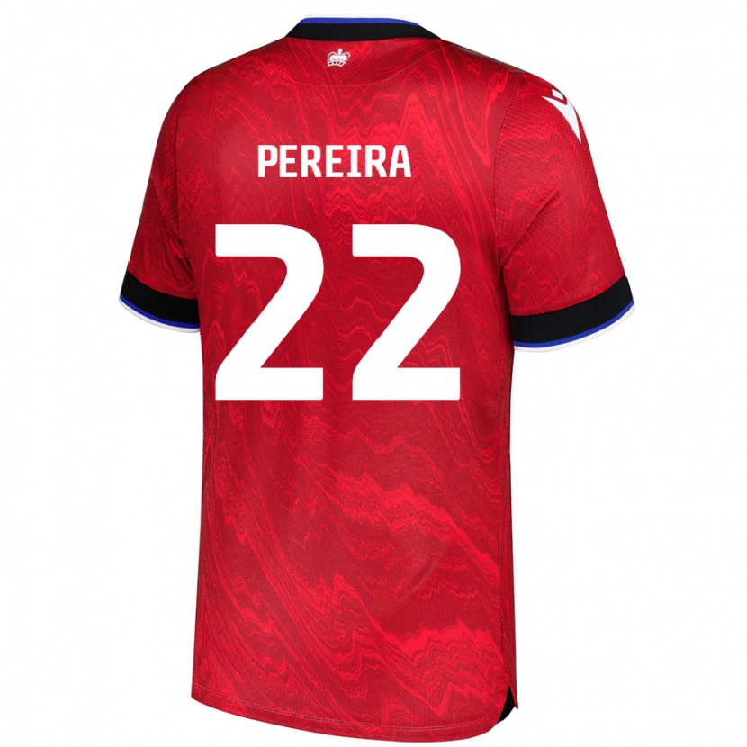 Danxen Donna Maglia Joel Pereira #22 Rosso Nero Kit Gara Away 2024/25 Maglietta