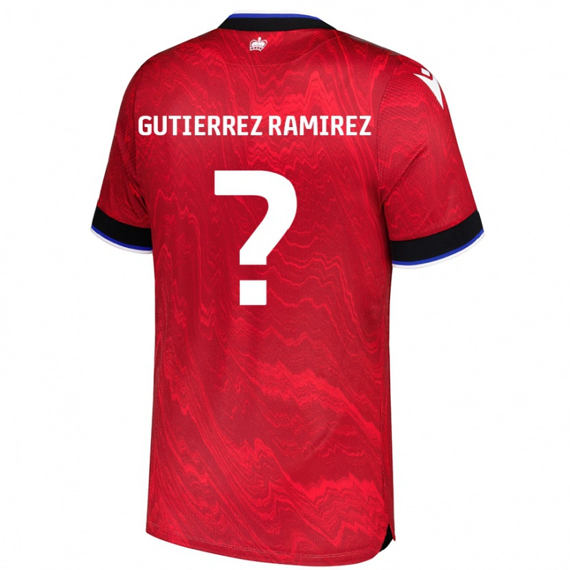 Danxen Donna Maglia William Gutierrez Ramirez #0 Rosso Nero Kit Gara Away 2024/25 Maglietta