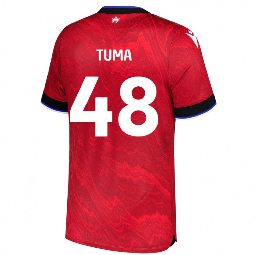 Danxen Donna Maglia Basil Tuma #48 Rosso Nero Kit Gara Away 2024/25 Maglietta