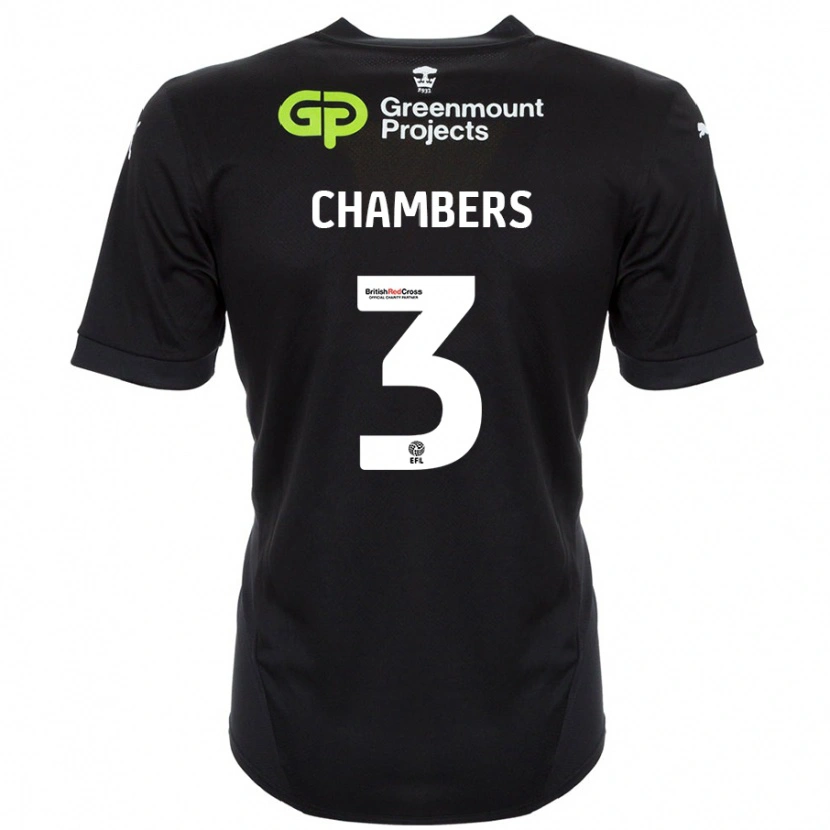 Danxen Donna Maglia Luke Chambers #3 Nero Kit Gara Away 2024/25 Maglietta