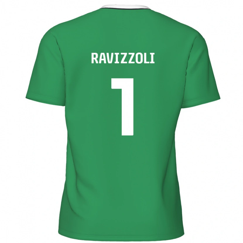 Danxen Donna Maglia Franco Ravizzoli #1 Verde Strisce Bianche Kit Gara Away 2024/25 Maglietta