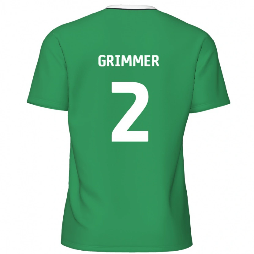 Danxen Donna Maglia Jack Grimmer #2 Verde Strisce Bianche Kit Gara Away 2024/25 Maglietta