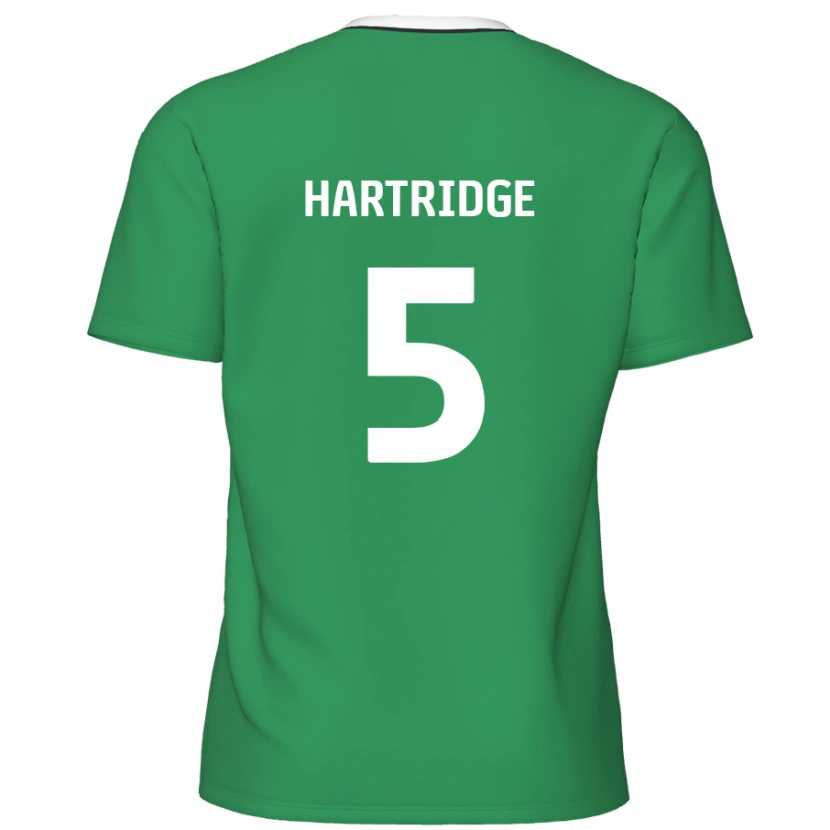 Danxen Donna Maglia Alex Hartridge #5 Verde Strisce Bianche Kit Gara Away 2024/25 Maglietta