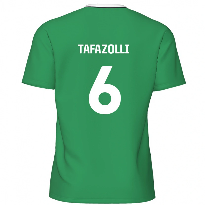 Danxen Donna Maglia Ryan Tafazolli #6 Verde Strisce Bianche Kit Gara Away 2024/25 Maglietta