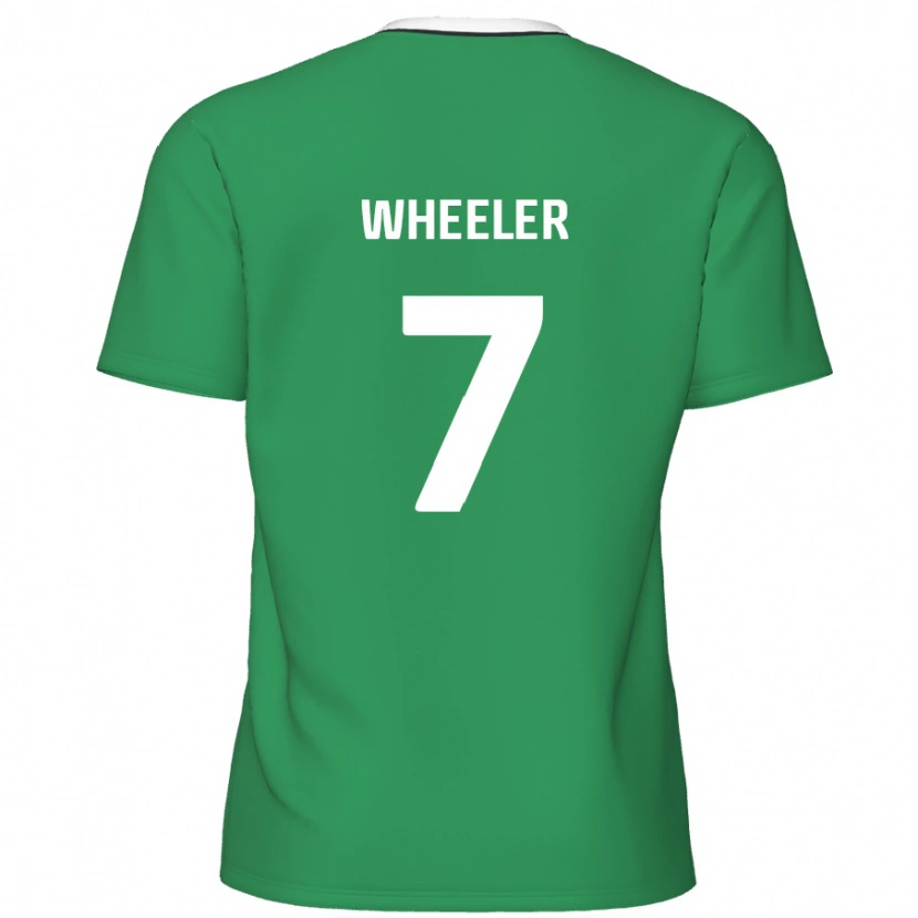 Danxen Donna Maglia David Wheeler #7 Verde Strisce Bianche Kit Gara Away 2024/25 Maglietta