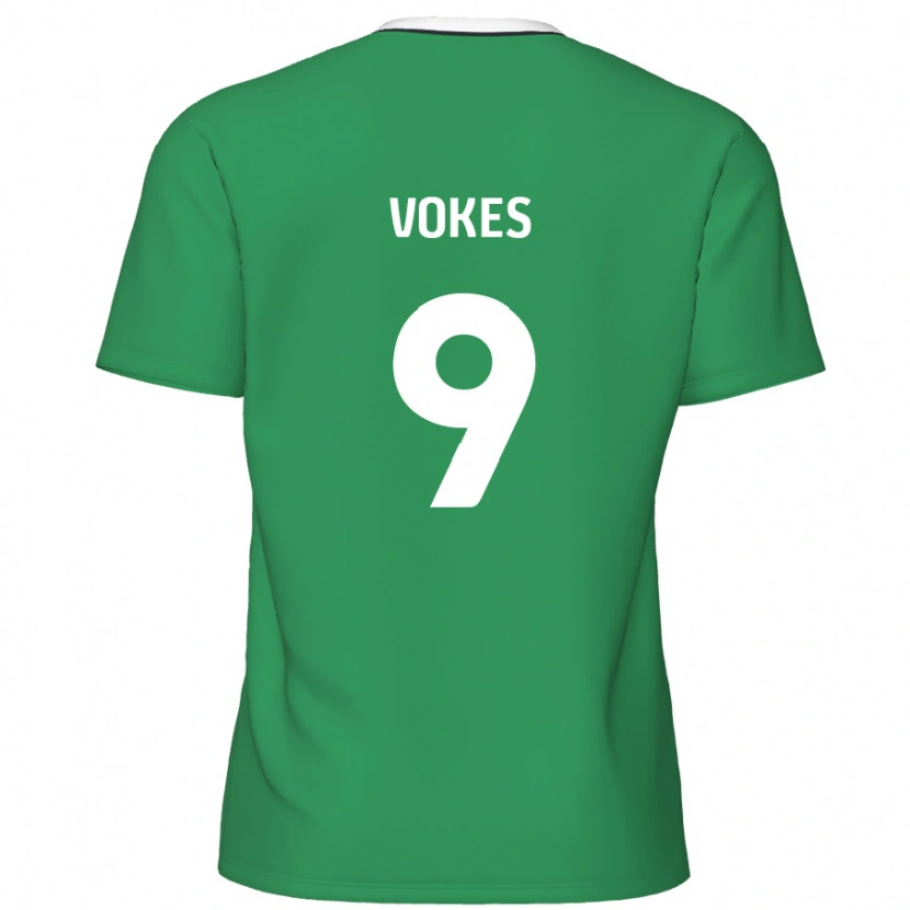 Danxen Donna Maglia Sam Vokes #9 Verde Strisce Bianche Kit Gara Away 2024/25 Maglietta