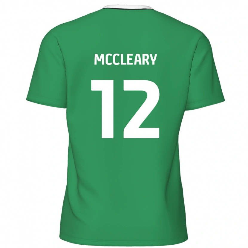 Danxen Donna Maglia Garath Mccleary #12 Verde Strisce Bianche Kit Gara Away 2024/25 Maglietta