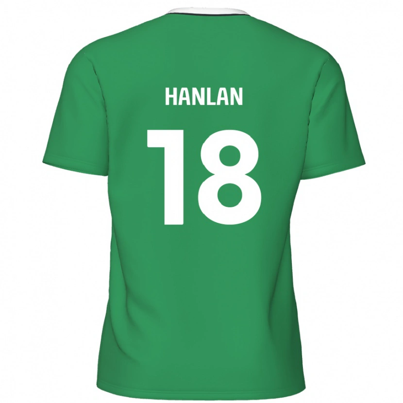 Danxen Donna Maglia Brandon Hanlan #18 Verde Strisce Bianche Kit Gara Away 2024/25 Maglietta