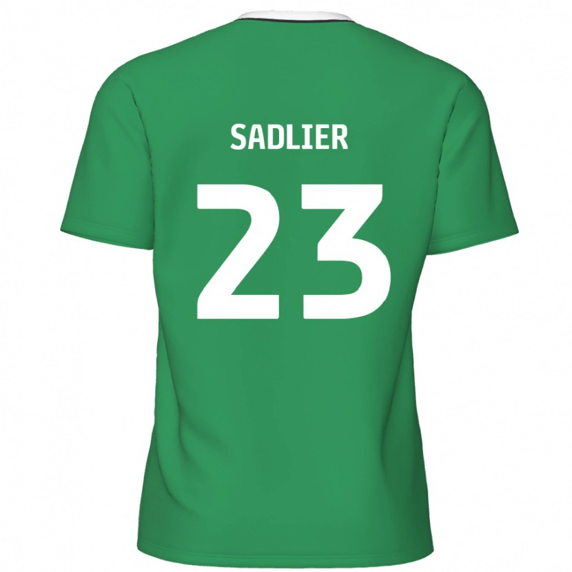 Danxen Donna Maglia Kieran Sadlier #23 Verde Strisce Bianche Kit Gara Away 2024/25 Maglietta