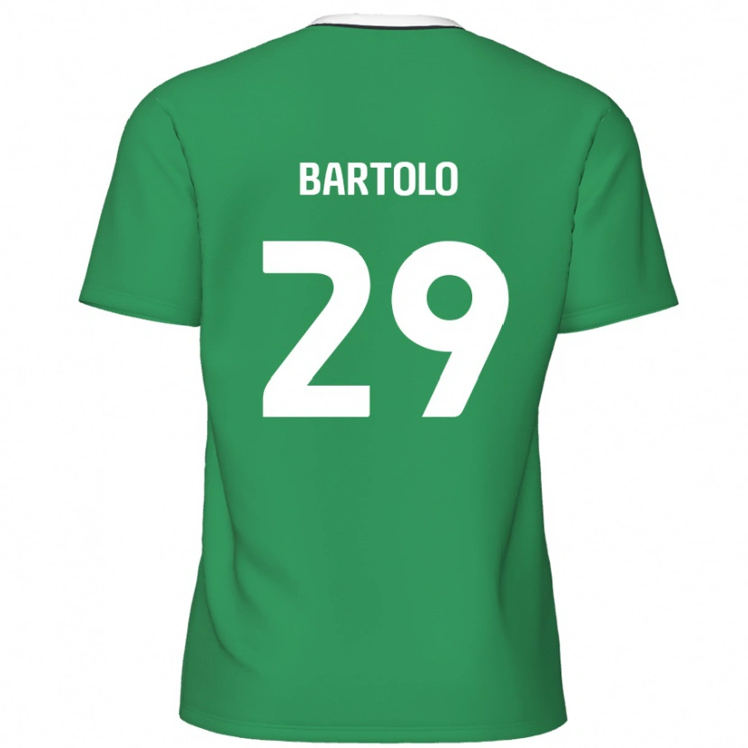 Danxen Donna Maglia Jaiden Bartolo #29 Verde Strisce Bianche Kit Gara Away 2024/25 Maglietta