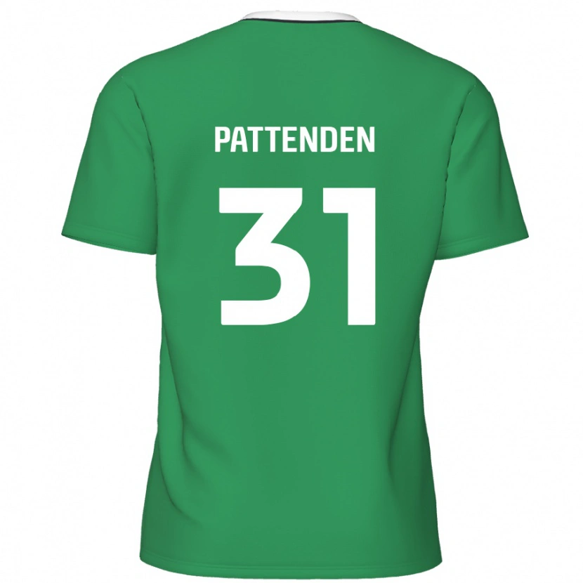 Danxen Donna Maglia Jasper Pattenden #31 Verde Strisce Bianche Kit Gara Away 2024/25 Maglietta