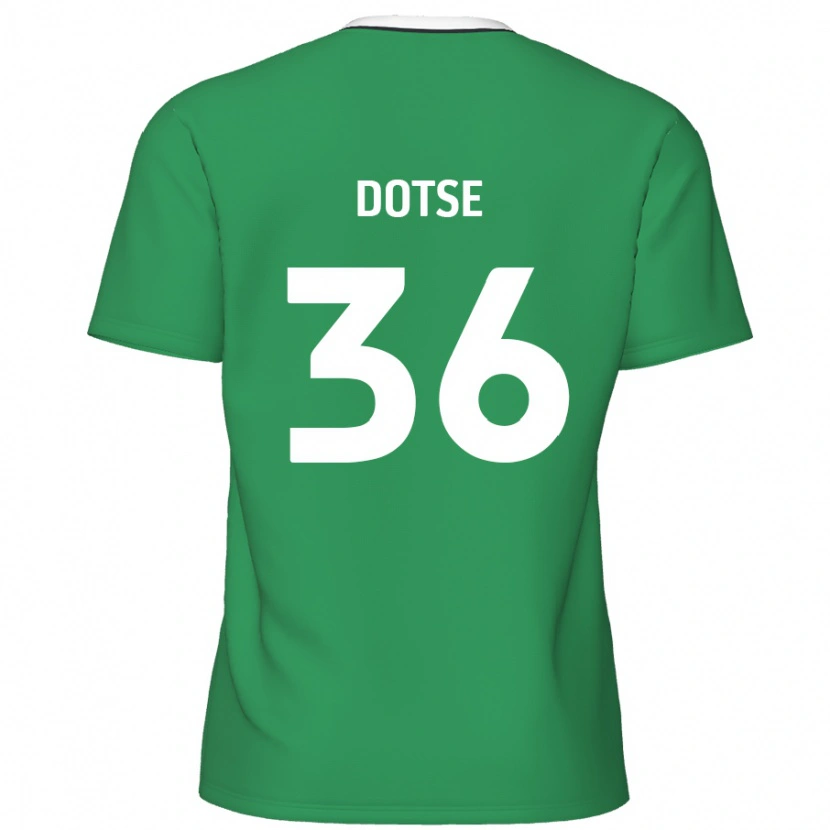 Danxen Donna Maglia Jahiem Dotse #36 Verde Strisce Bianche Kit Gara Away 2024/25 Maglietta
