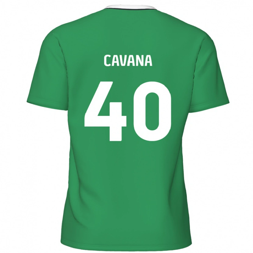 Danxen Donna Maglia Max Cavana #40 Verde Strisce Bianche Kit Gara Away 2024/25 Maglietta