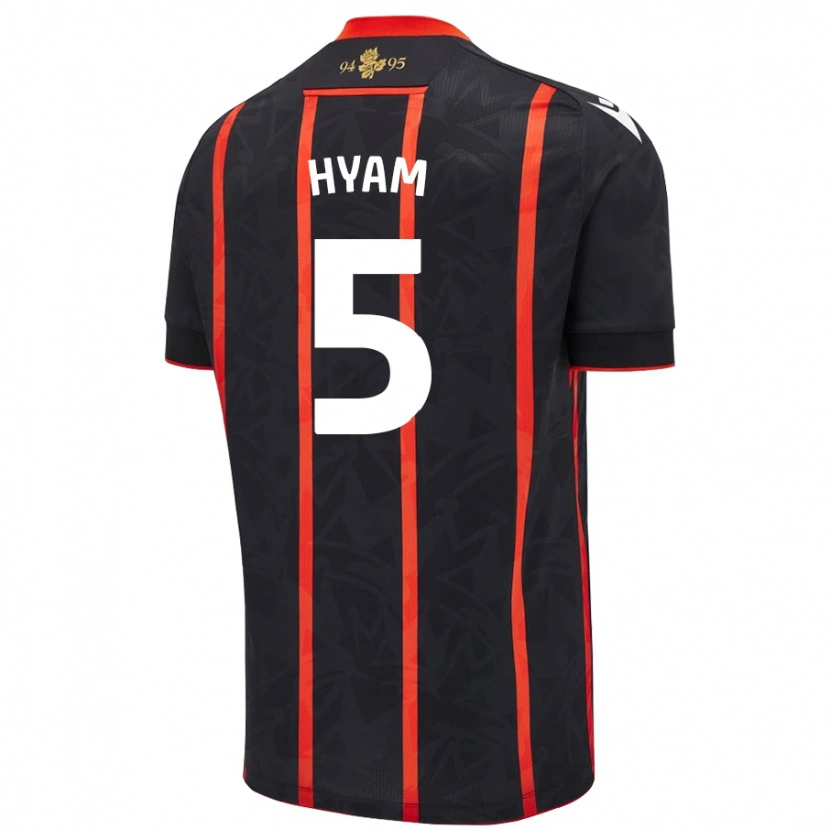 Danxen Donna Maglia Dominic Hyam #5 Nero Rosso Kit Gara Away 2024/25 Maglietta