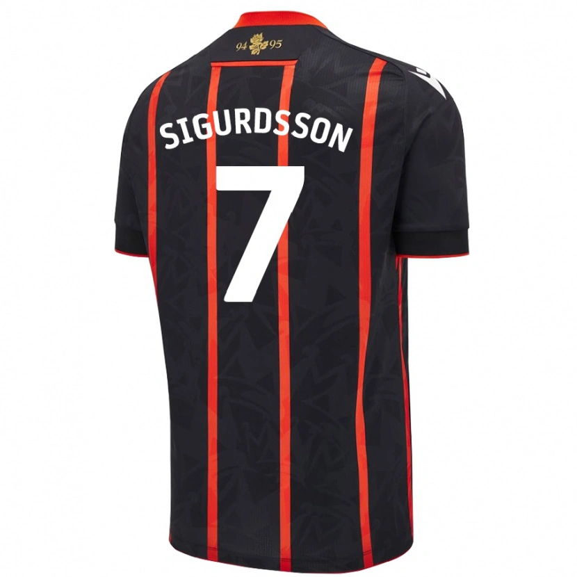 Danxen Donna Maglia Arnór Sigurdsson #7 Nero Rosso Kit Gara Away 2024/25 Maglietta