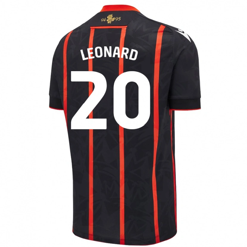 Danxen Donna Maglia Harry Leonard #20 Nero Rosso Kit Gara Away 2024/25 Maglietta