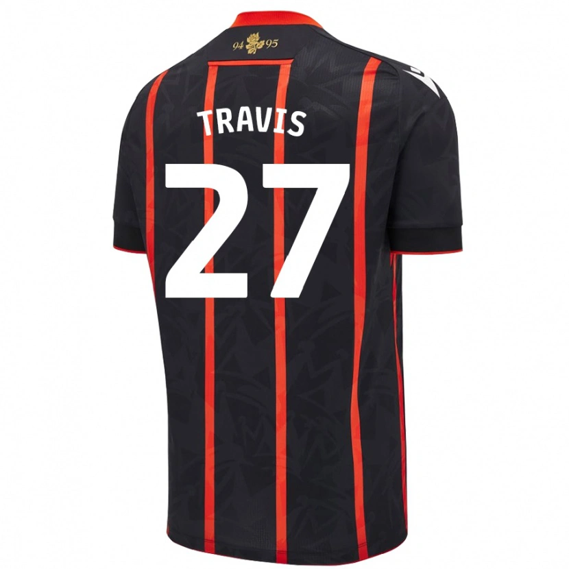 Danxen Donna Maglia Lewis Travis #27 Nero Rosso Kit Gara Away 2024/25 Maglietta