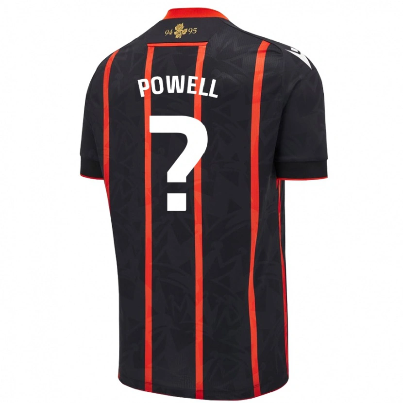 Danxen Donna Maglia Brandon Powell #0 Nero Rosso Kit Gara Away 2024/25 Maglietta