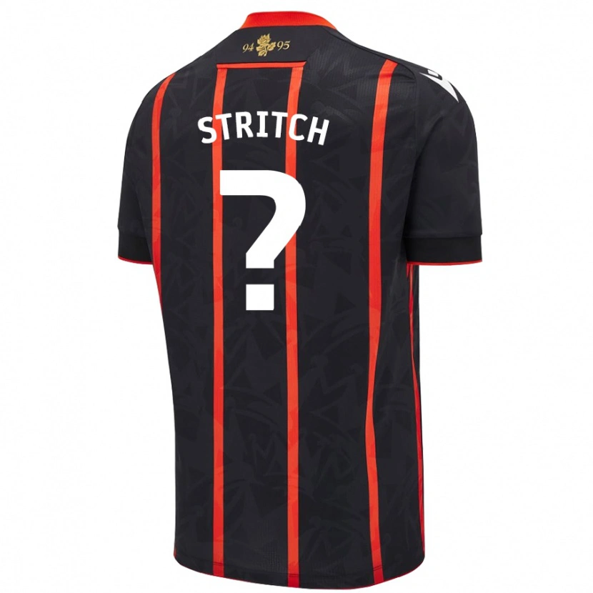 Danxen Donna Maglia Zack Stritch #0 Nero Rosso Kit Gara Away 2024/25 Maglietta