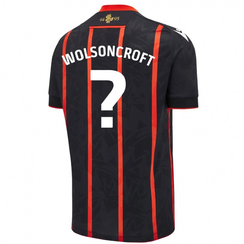 Danxen Donna Maglia Blake Wolsoncroft #0 Nero Rosso Kit Gara Away 2024/25 Maglietta