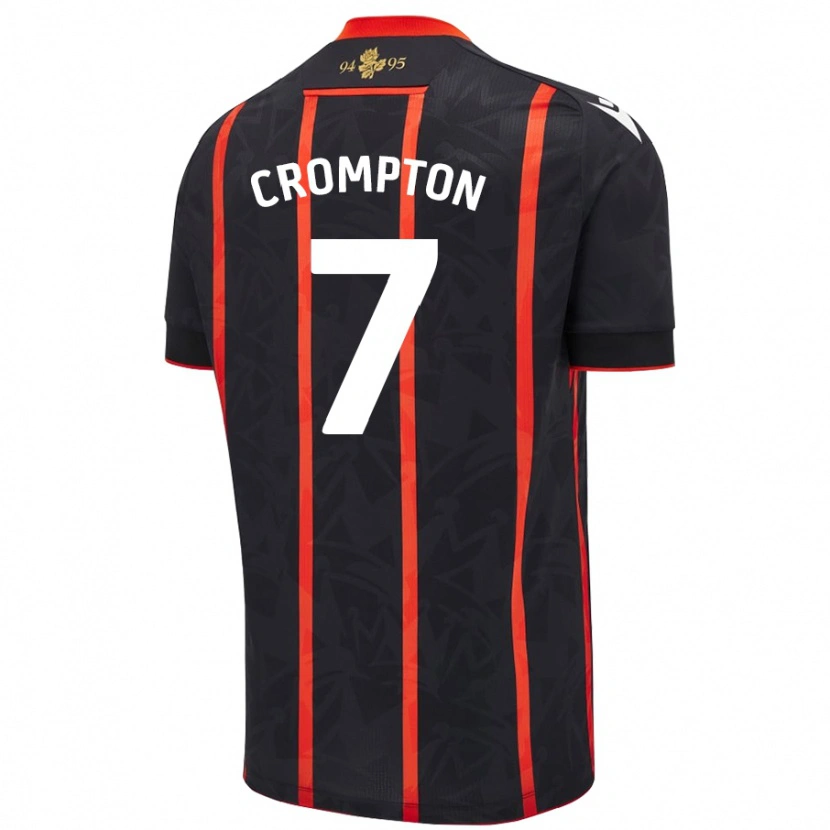 Danxen Donna Maglia Farah Crompton #7 Nero Rosso Kit Gara Away 2024/25 Maglietta