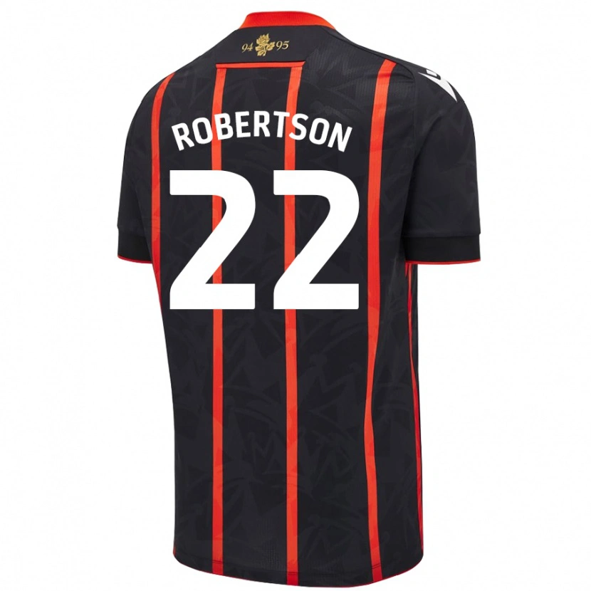 Danxen Donna Maglia Millie Robertson #22 Nero Rosso Kit Gara Away 2024/25 Maglietta