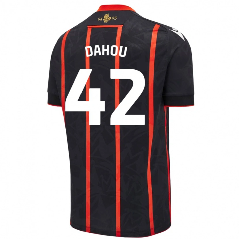 Danxen Donna Maglia Jemima Dahou #42 Nero Rosso Kit Gara Away 2024/25 Maglietta