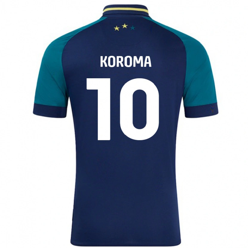 Danxen Donna Maglia Josh Koroma #10 Blu Navy Verde Scuro Kit Gara Away 2024/25 Maglietta