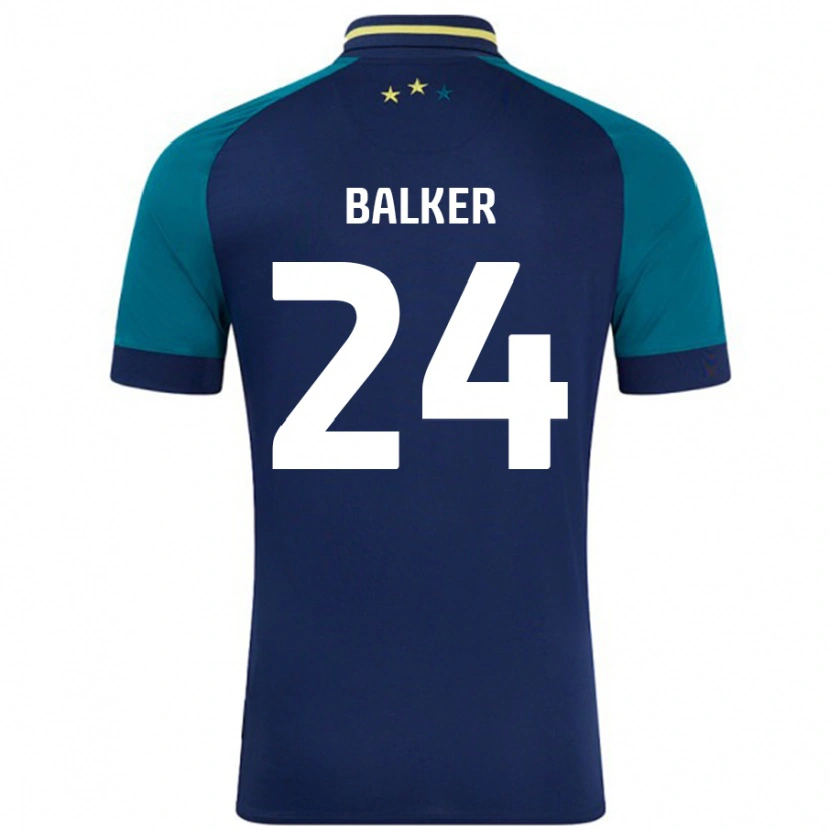 Danxen Donna Maglia Radinio Balker #24 Blu Navy Verde Scuro Kit Gara Away 2024/25 Maglietta