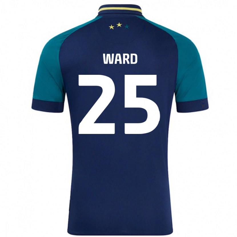 Danxen Donna Maglia Danny Ward #25 Blu Navy Verde Scuro Kit Gara Away 2024/25 Maglietta