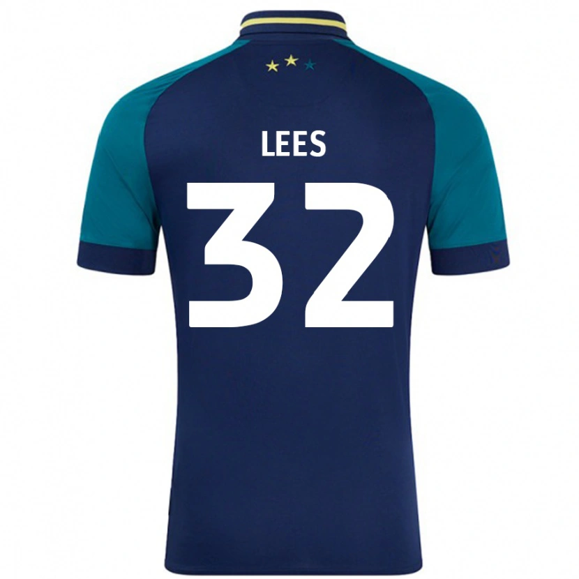 Danxen Donna Maglia Tom Lees #32 Blu Navy Verde Scuro Kit Gara Away 2024/25 Maglietta
