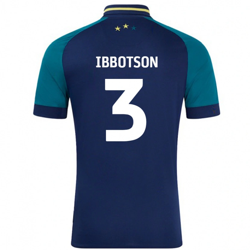 Danxen Donna Maglia Beth Ibbotson #3 Blu Navy Verde Scuro Kit Gara Away 2024/25 Maglietta