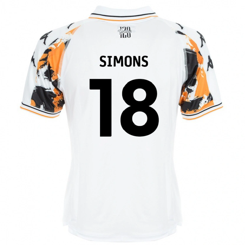 Danxen Donna Maglia Xavier Simons #18 Bianco Kit Gara Away 2024/25 Maglietta