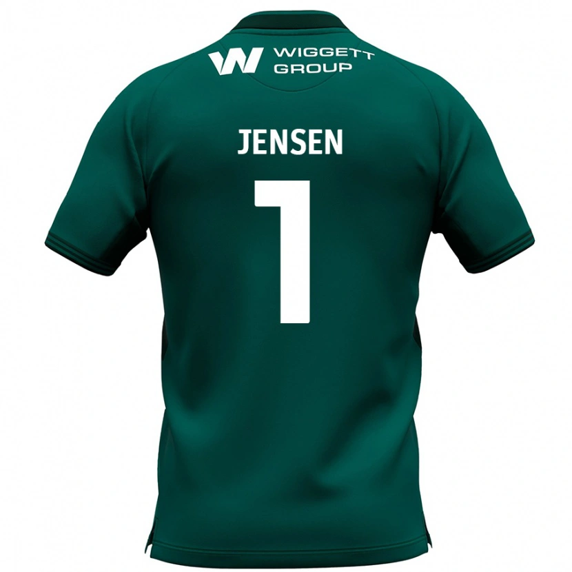Danxen Donna Maglia Lukas Jensen #1 Verde Kit Gara Away 2024/25 Maglietta