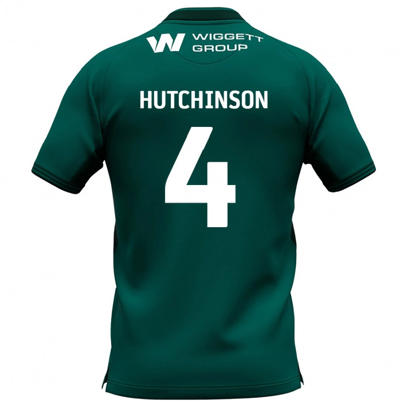 Danxen Donna Maglia Shaun Hutchinson #4 Verde Kit Gara Away 2024/25 Maglietta