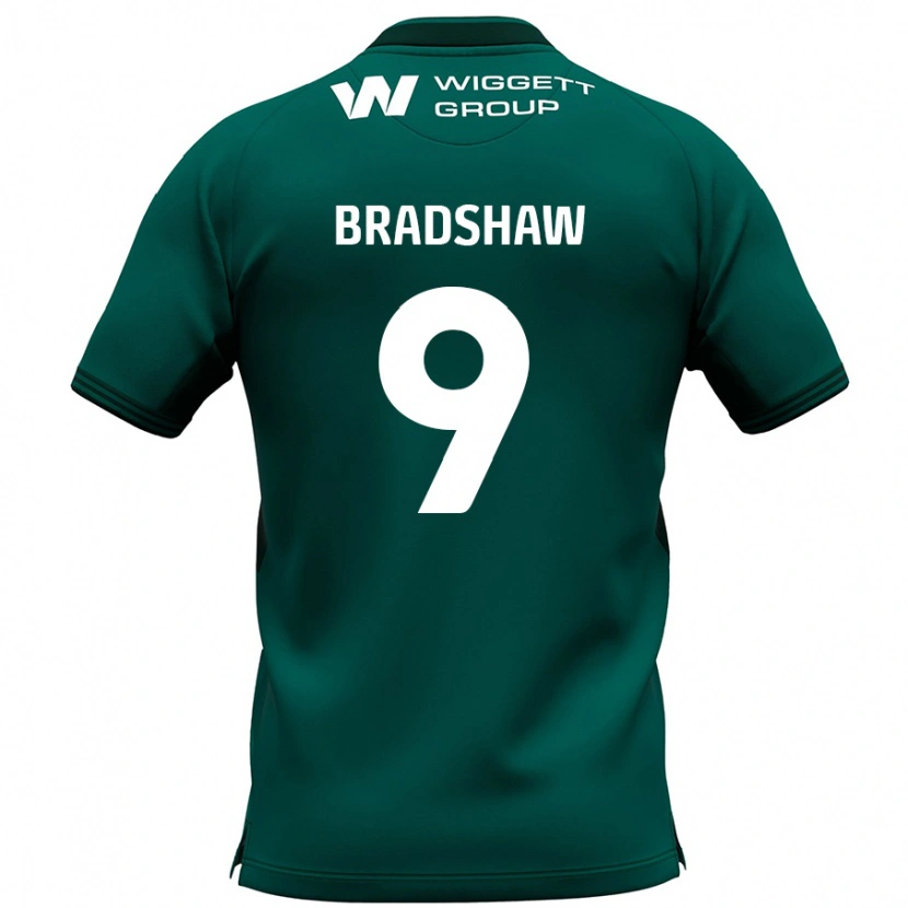 Danxen Donna Maglia Tom Bradshaw #9 Verde Kit Gara Away 2024/25 Maglietta