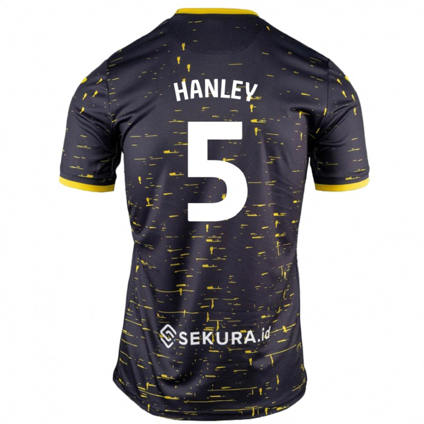 Danxen Donna Maglia Grant Hanley #5 Nero Giallo Kit Gara Away 2024/25 Maglietta