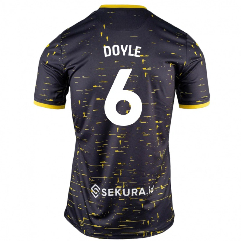 Danxen Donna Maglia Callum Doyle #6 Nero Giallo Kit Gara Away 2024/25 Maglietta