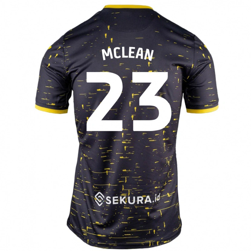 Danxen Donna Maglia Kenny Mclean #23 Nero Giallo Kit Gara Away 2024/25 Maglietta