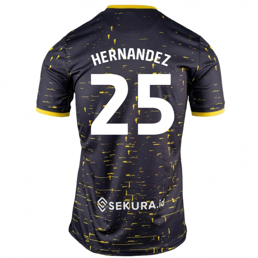 Danxen Donna Maglia Onel Hernández #25 Nero Giallo Kit Gara Away 2024/25 Maglietta