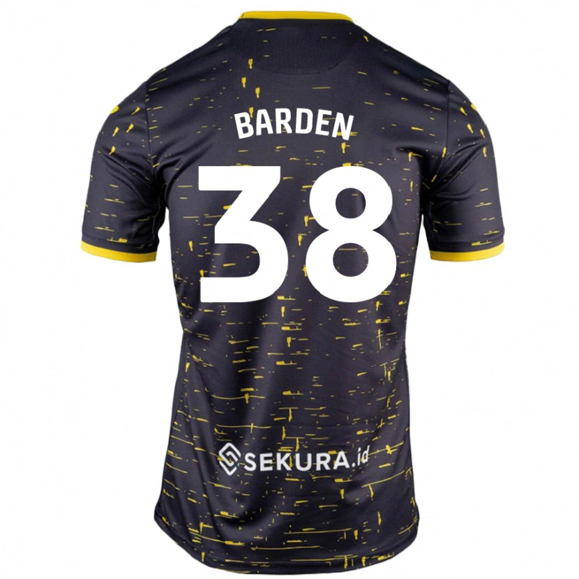 Danxen Donna Maglia Daniel Barden #38 Nero Giallo Kit Gara Away 2024/25 Maglietta