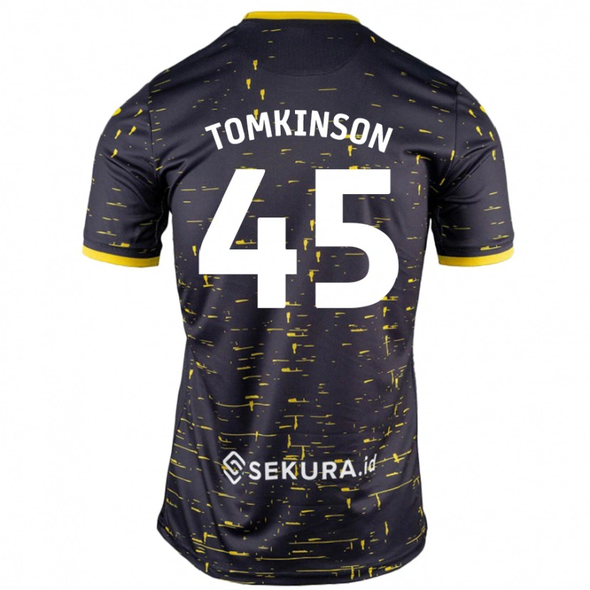 Danxen Donna Maglia Jonathan Tomkinson #45 Nero Giallo Kit Gara Away 2024/25 Maglietta
