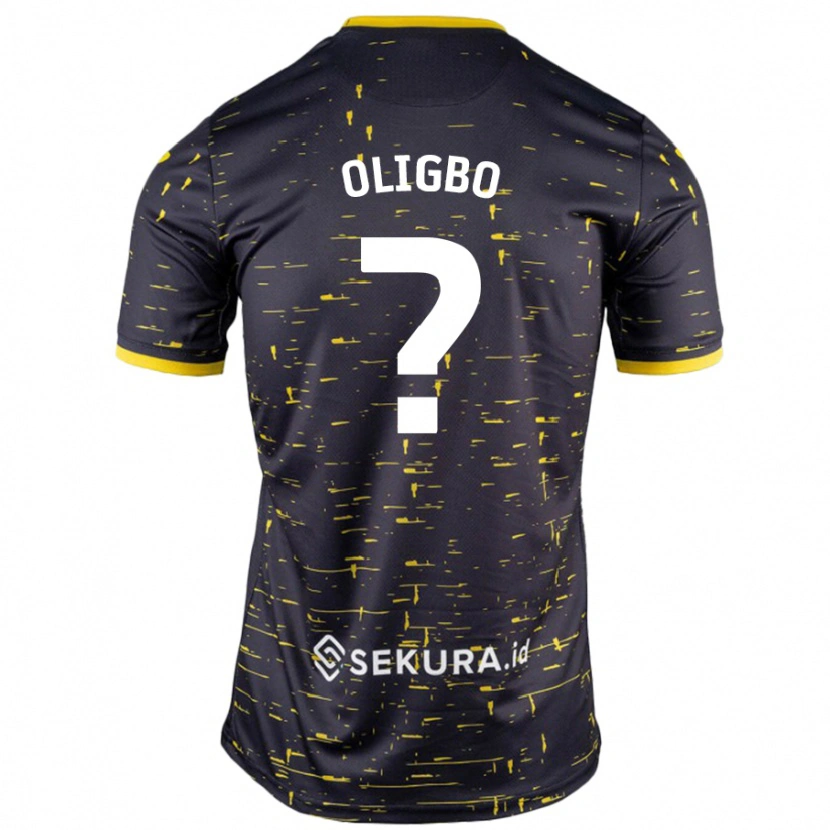 Danxen Donna Maglia Finlay Oligbo #0 Nero Giallo Kit Gara Away 2024/25 Maglietta