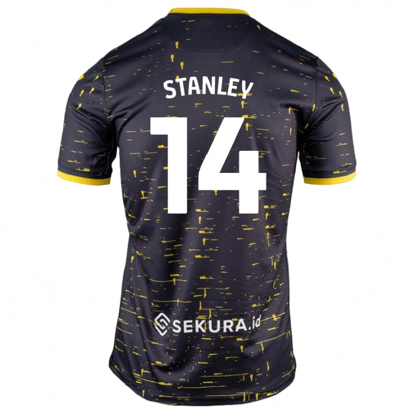 Danxen Donna Maglia Kathryn Stanley #14 Nero Giallo Kit Gara Away 2024/25 Maglietta