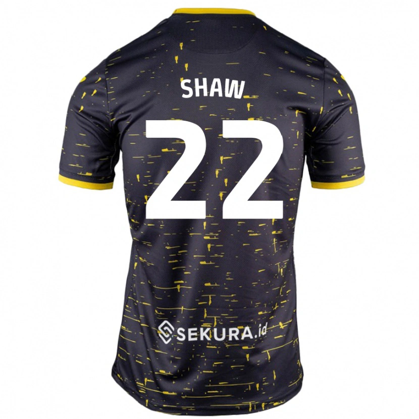 Danxen Donna Maglia Shannon Shaw #22 Nero Giallo Kit Gara Away 2024/25 Maglietta